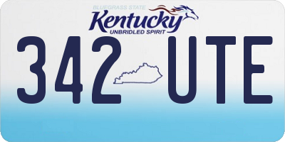 KY license plate 342UTE