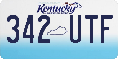 KY license plate 342UTF