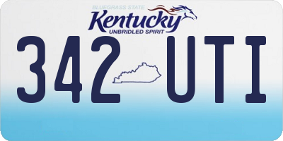 KY license plate 342UTI