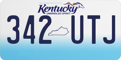 KY license plate 342UTJ