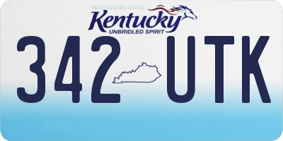 KY license plate 342UTK