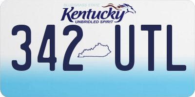 KY license plate 342UTL
