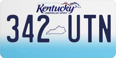 KY license plate 342UTN