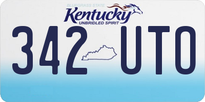KY license plate 342UTO