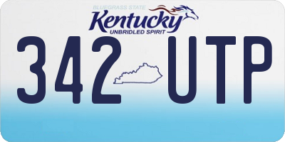 KY license plate 342UTP