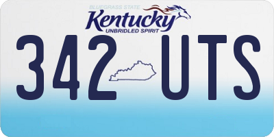 KY license plate 342UTS