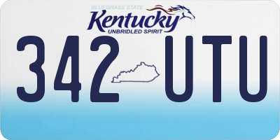 KY license plate 342UTU