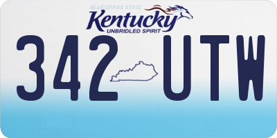 KY license plate 342UTW
