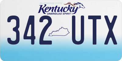 KY license plate 342UTX