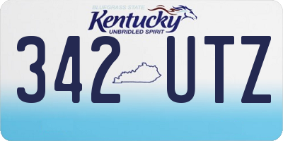 KY license plate 342UTZ