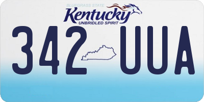 KY license plate 342UUA