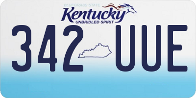 KY license plate 342UUE