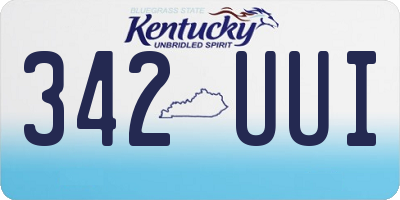 KY license plate 342UUI