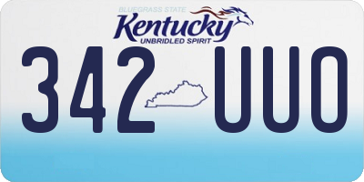 KY license plate 342UUO