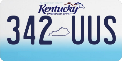 KY license plate 342UUS