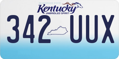 KY license plate 342UUX