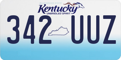 KY license plate 342UUZ