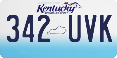 KY license plate 342UVK