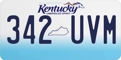 KY license plate 342UVM