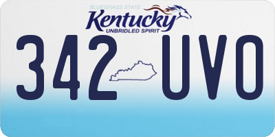 KY license plate 342UVO