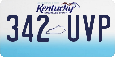 KY license plate 342UVP