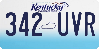 KY license plate 342UVR