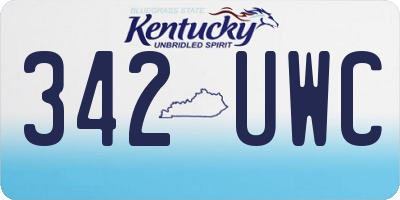 KY license plate 342UWC