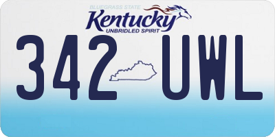KY license plate 342UWL