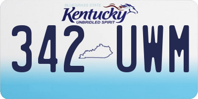 KY license plate 342UWM