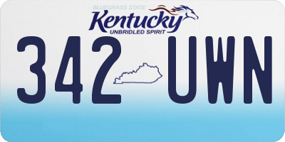 KY license plate 342UWN