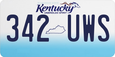 KY license plate 342UWS
