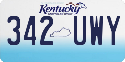 KY license plate 342UWY