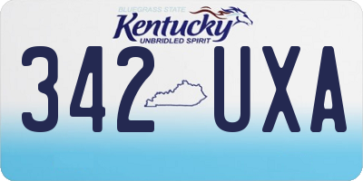 KY license plate 342UXA