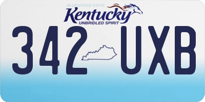 KY license plate 342UXB