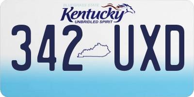 KY license plate 342UXD