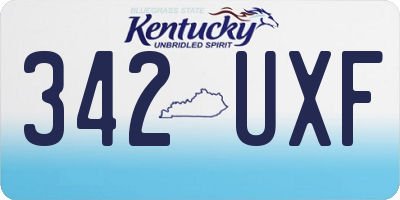 KY license plate 342UXF