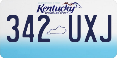 KY license plate 342UXJ