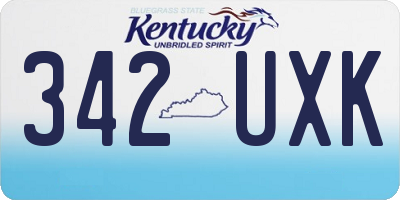 KY license plate 342UXK