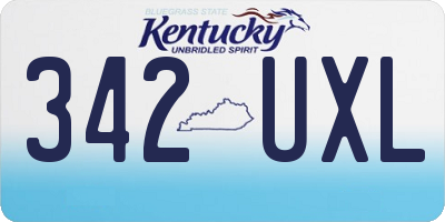 KY license plate 342UXL
