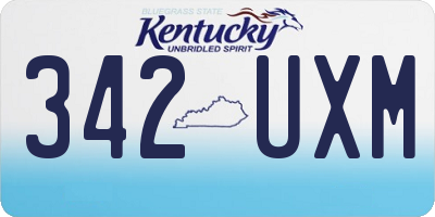 KY license plate 342UXM