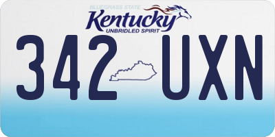 KY license plate 342UXN