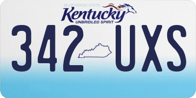 KY license plate 342UXS