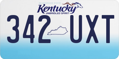 KY license plate 342UXT