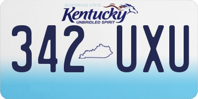 KY license plate 342UXU