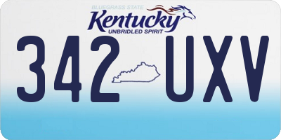 KY license plate 342UXV