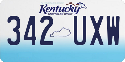 KY license plate 342UXW