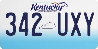 KY license plate 342UXY