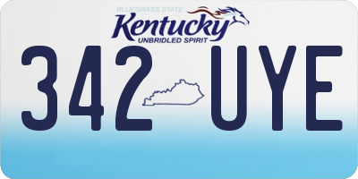 KY license plate 342UYE