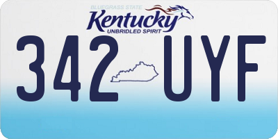 KY license plate 342UYF