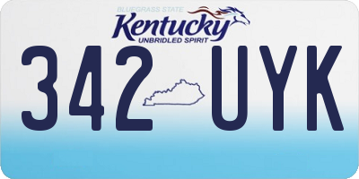 KY license plate 342UYK